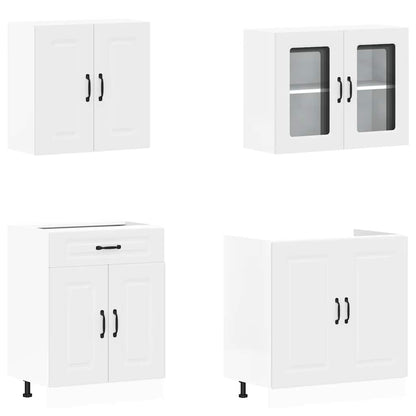 4 peças armário de cozinha conjunto Kalmar branco