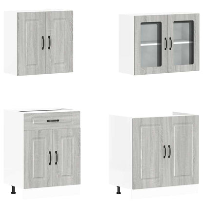 4 peças armário de cozinha conjunto Kalmar cinza sonoma
