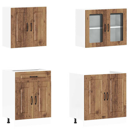 4 peças armário de cozinha conjunto Kalmar madeira velha