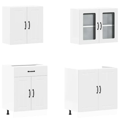 4 peças armário de cozinha conjunto Lucca branco