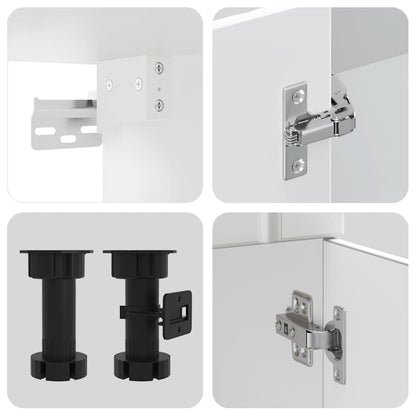 4 peças armário de cozinha conjunto Lucca branco