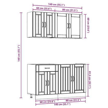 4 peças armário de cozinha conjunto Lucca branco