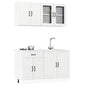 4 peças armário de cozinha conjunto Lucca branco brilhante