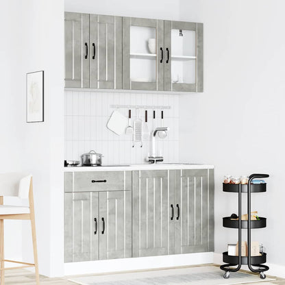 4 peças armário de cozinha conjunto Lucca concreto cinza