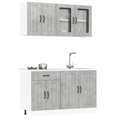4 peças armário de cozinha conjunto Lucca concreto cinza