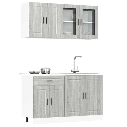 4 peças armário de cozinha conjunto Porto cinza sonoma
