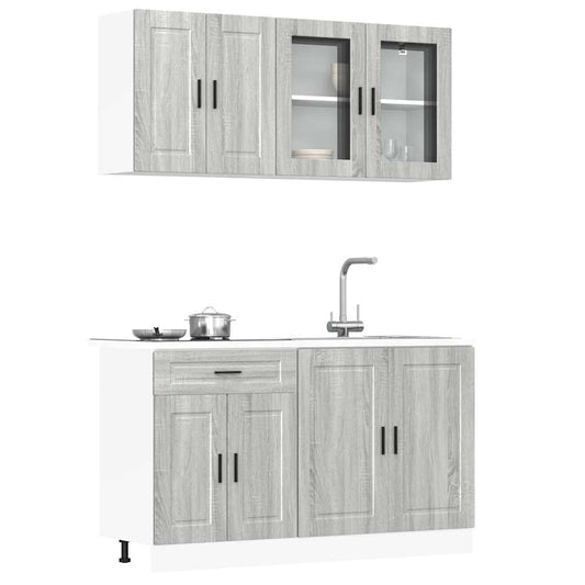 4 peças armário de cozinha conjunto Porto cinza sonoma