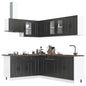 11 peças armário de cozinha conjunto Kalmar preto