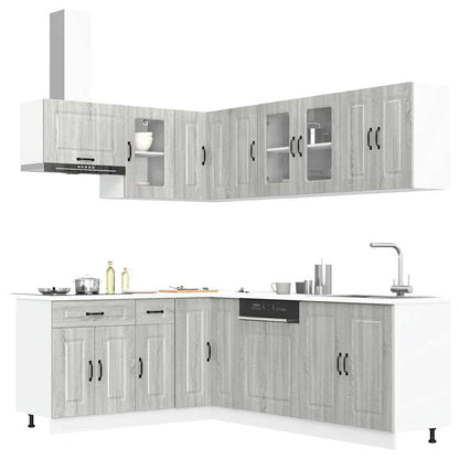 11 peças armário de cozinha conjunto Kalmar cinza sonoma