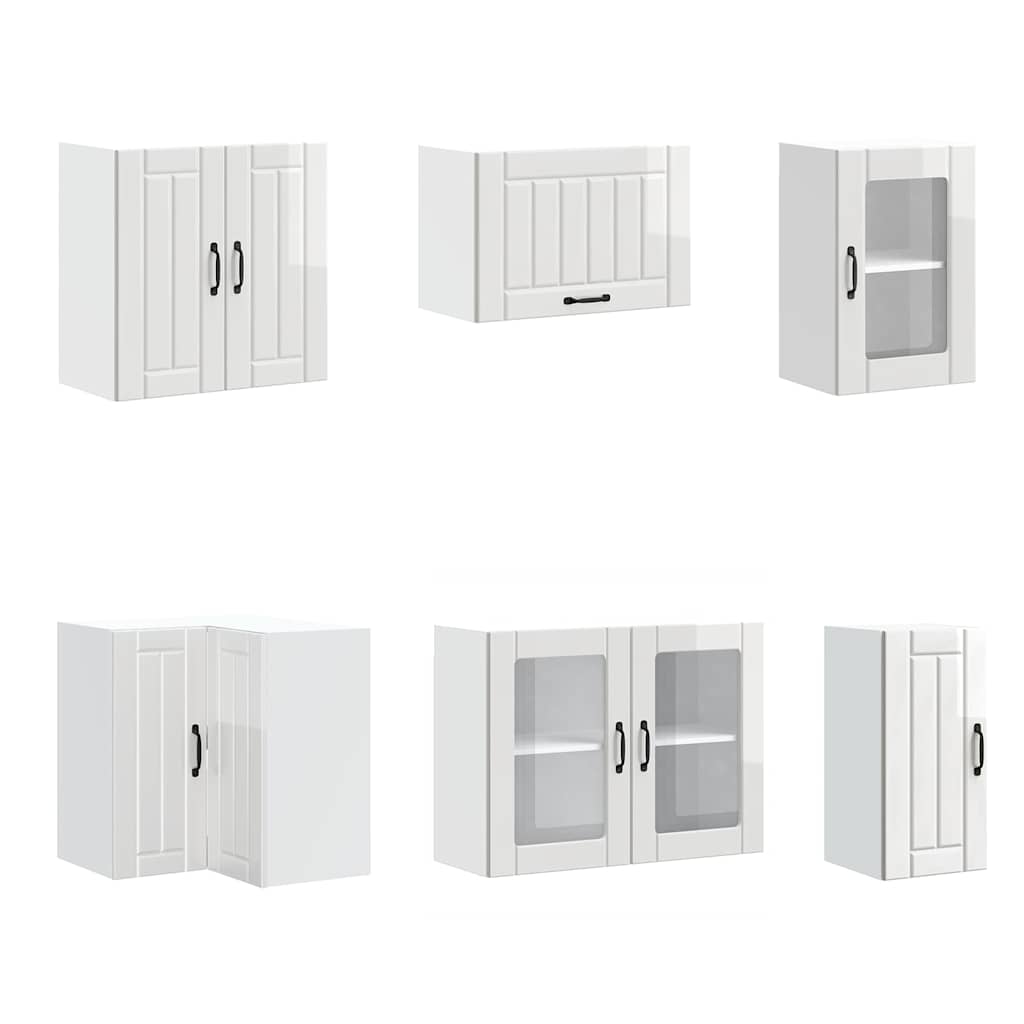 11 peças armário de cozinha conjunto Lucca brilho branco