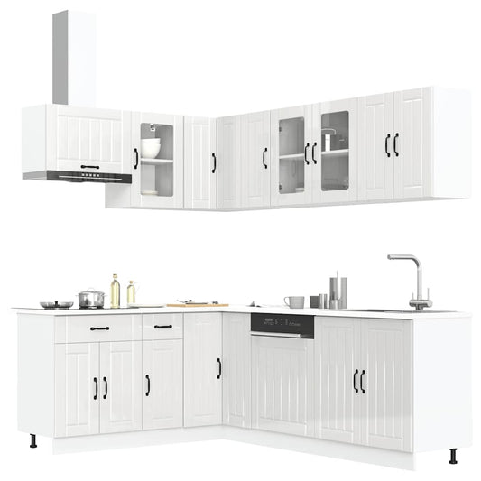 11 peças armário de cozinha conjunto Lucca brilho branco