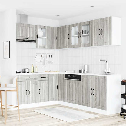 11 peças armário de cozinha conjunto Lucca cinza sonoma