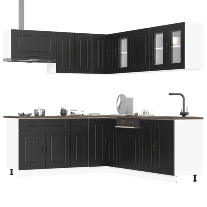 11 peças armário de cozinha conjunto Kalmar preto