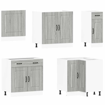 11 peças armário de cozinha conjunto Kalmar cinza sonoma