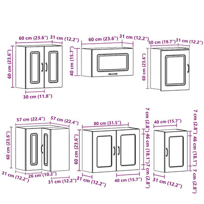 11 peças armário de cozinha conjunto Kalmar madeira velha