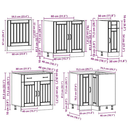 11 peças armário de cozinha conjunto Lucca branco
