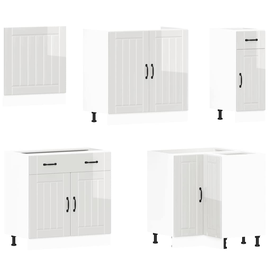 11 peças armário de cozinha conjunto Lucca brilho branco