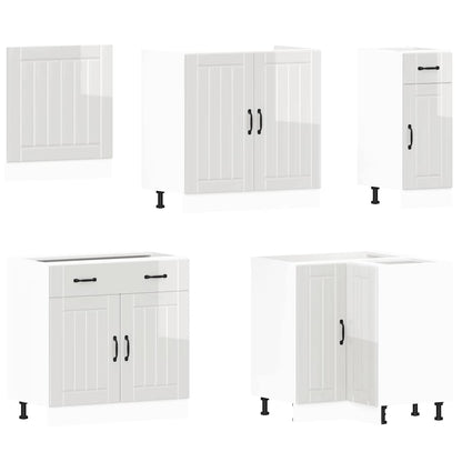 11 peças armário de cozinha conjunto Lucca brilho branco