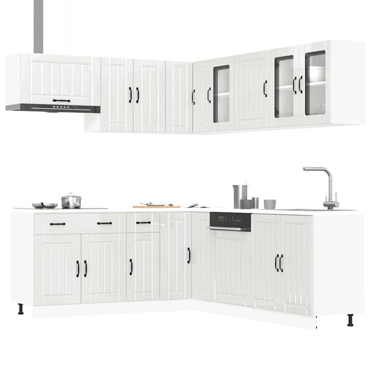 11 peças armário de cozinha conjunto Lucca brilho branco