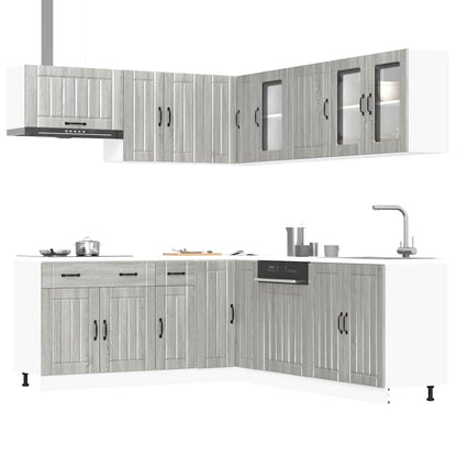11 peças armário de cozinha conjunto Lucca cinza sonoma