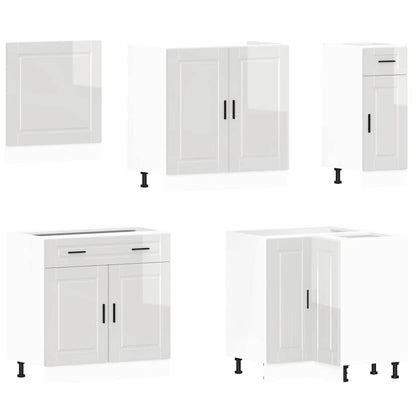 11 peças armário de cozinha conjunto Porto brilho branco
