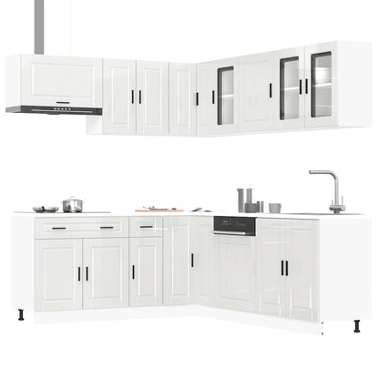 11 peças armário de cozinha conjunto Porto brilho branco