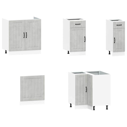 11 peças armário de cozinha conjunto Kalmar concreto cinza