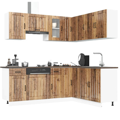 11 peças armário de cozinha conjunto Kalmar madeira velha