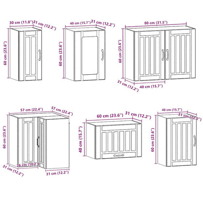 11 peças armário de cozinha conjunto Lucca branco