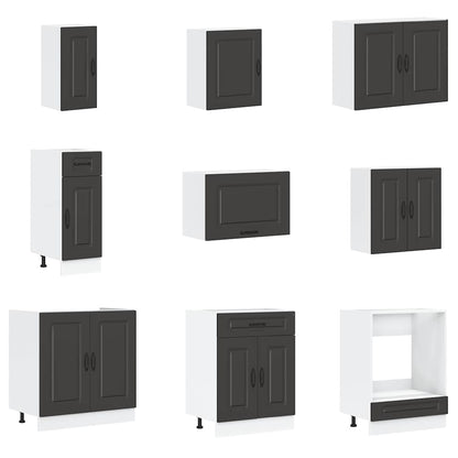 14 peças armário de cozinha conjunto Kalmar preto