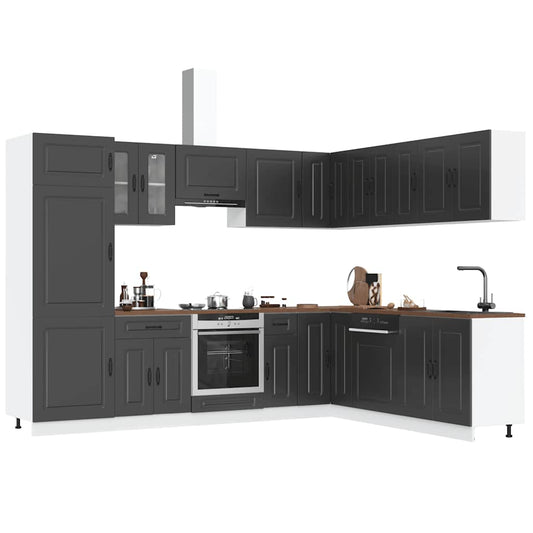 14 peças armário de cozinha conjunto Kalmar preto