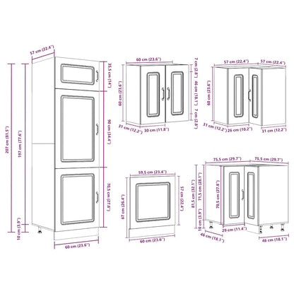 14 peças armário de cozinha conjunto Kalmar brilho branco