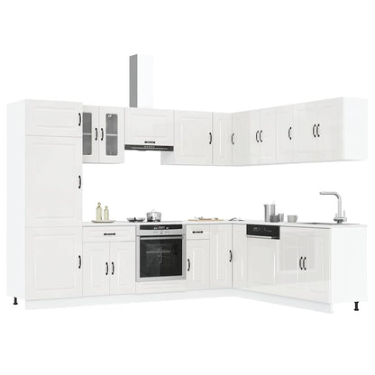 14 peças armário de cozinha conjunto Kalmar brilho branco