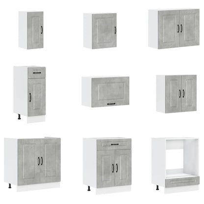 14 peças armário de cozinha conjunto Kalmar concreto cinza