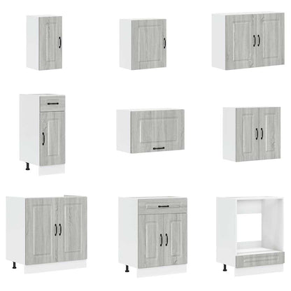 14 peças armário de cozinha conjunto Kalmar cinza sonoma