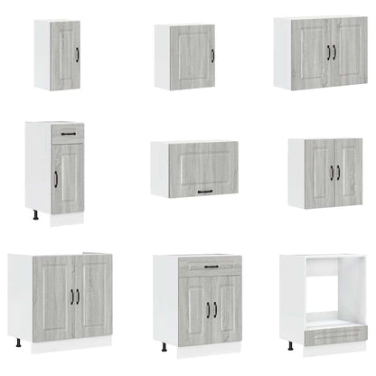 14 peças armário de cozinha conjunto Lucca cinza sonoma