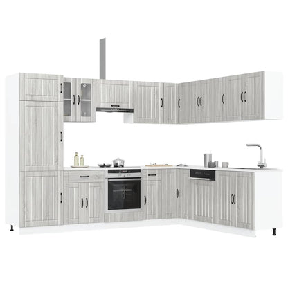 14 peças armário de cozinha conjunto Lucca cinza sonoma