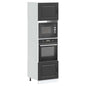 Armários forno 2 pcs Kalmar derivados de madeira preto