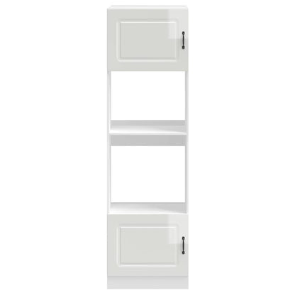 Armários forno 2pcs Kalmar derivados de madeira branco brilhante