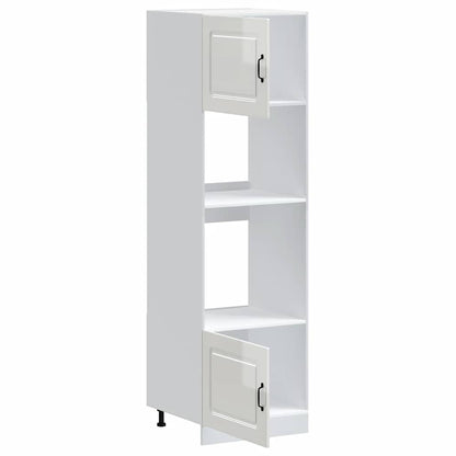 Armários forno 2pcs Kalmar derivados de madeira branco brilhante