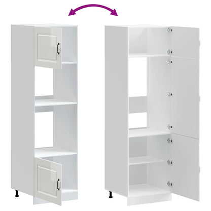 Armários forno 2pcs Kalmar derivados de madeira branco brilhante