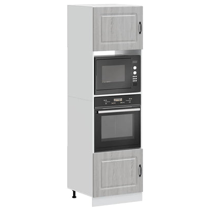 Armários forno 2 pcs Kalmar derivados de madeira cinzento sonoma
