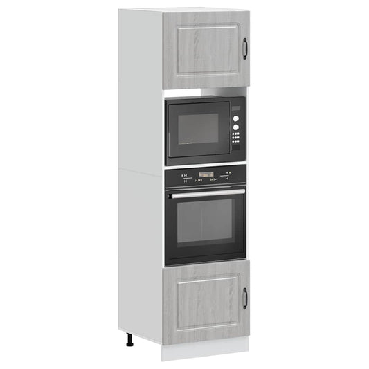 Armários forno 2 pcs Kalmar derivados de madeira cinzento sonoma