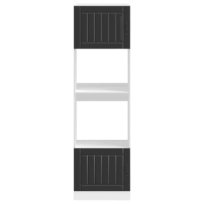 Armários forno 2 pcs Lucca derivados de madeira preto