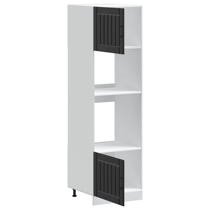 Armários forno 2 pcs Lucca derivados de madeira preto