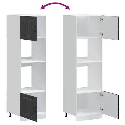 Armários forno 2 pcs Lucca derivados de madeira preto