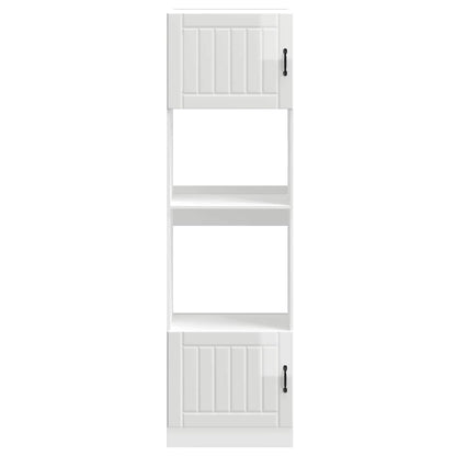 Armários forno 2pcs Lucca derivados madeira branco brilhante