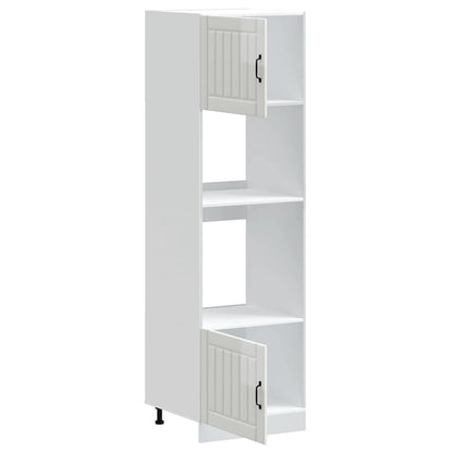 Armários forno 2pcs Lucca derivados madeira branco brilhante