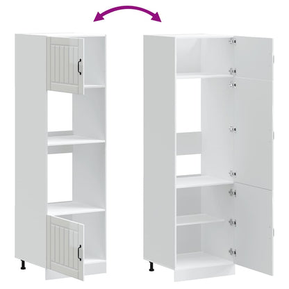 Armários forno 2pcs Lucca derivados madeira branco brilhante
