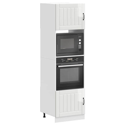 Armários forno 2pcs Lucca derivados madeira branco brilhante